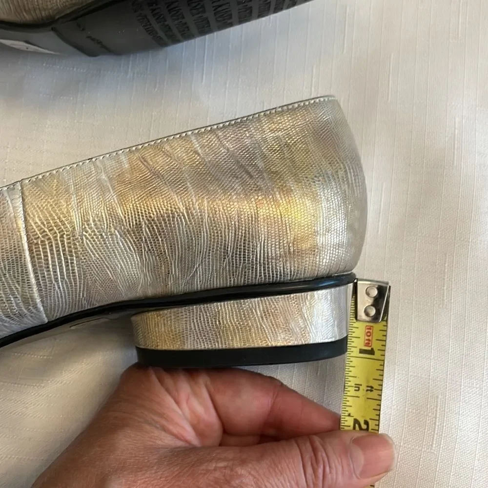 PETER KAISER SILVER/GOLD TONE FLATS.  NEW